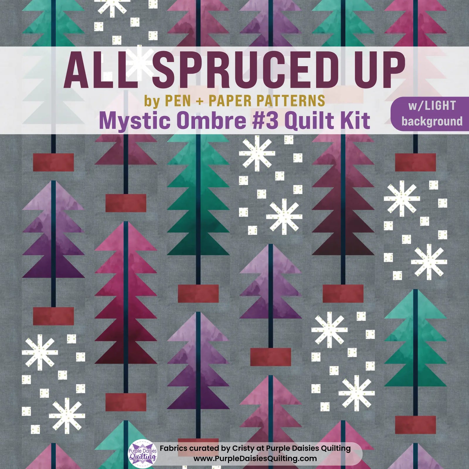All Spruced Up quilt pattern by Pen + Paper Patterns quilt kit with Mystic Ombre fabrics by V and Co. for Moda