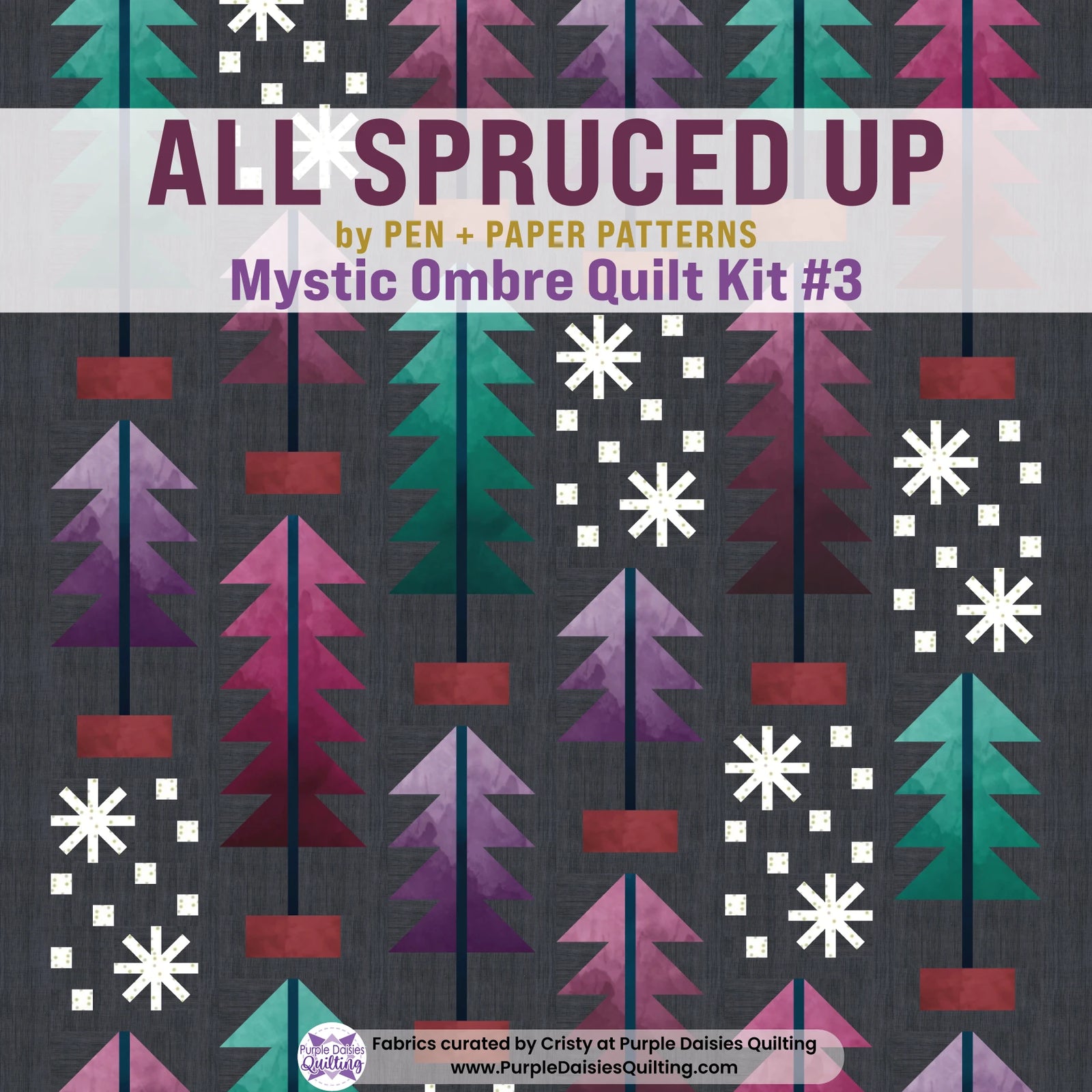 All Spruced Up quilt pattern by Pen + Paper Patterns quilt kit with Mystic Ombre fabrics by V and Co. for Moda
