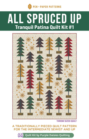 All Spruced Up quilt pattern by Pen + Paper Patterns quilt kit with Tranquil Patina fabrics by Debbie addy for Moda