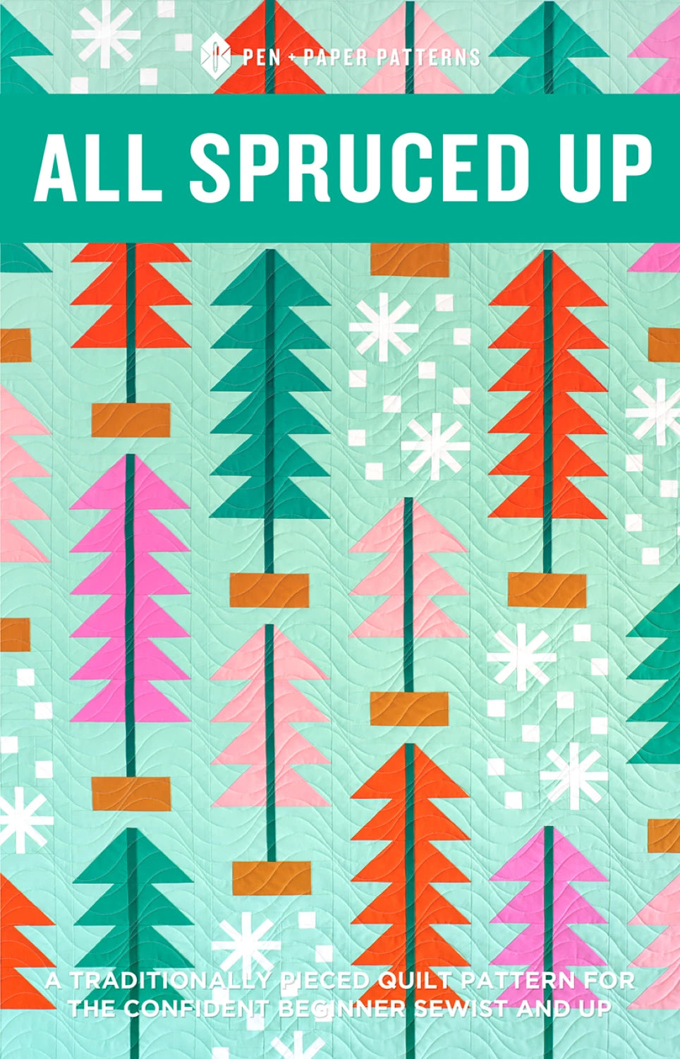 All Spruced Up quilt pattern by Pen + Paper Patterns quilt kit with PURE Solids by Art Gallery Fabrics