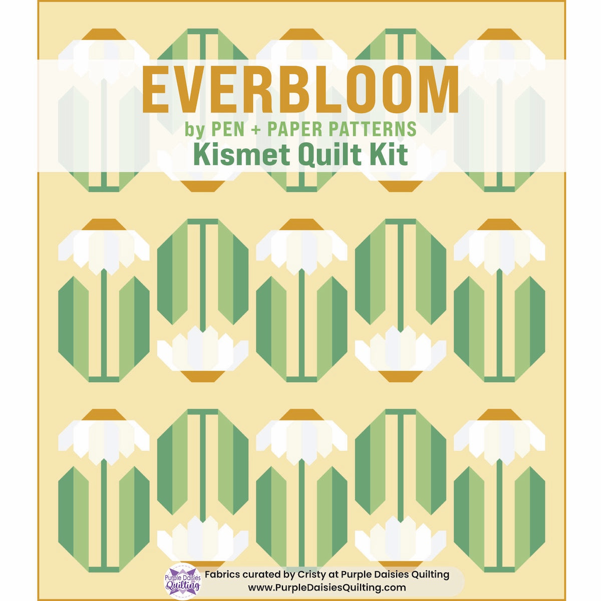 Everbloom quilt pattern and quilt kit fabrics by Pen + Paper Patterns