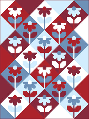 Growing Quilt by Pen+ Paper Patterns red white blue quilt kit
