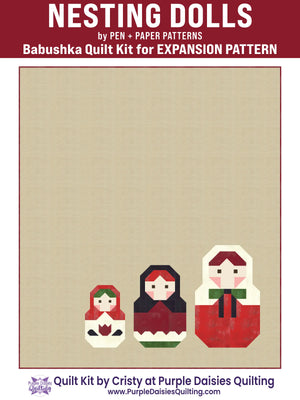 Nesting Dolls Expansion quilt pattern by Pen + Paper Patterns quilt kit with PURE Solids by Art Gallery Fabrics