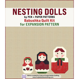 Nesting Dolls Expansion quilt pattern by Pen + Paper Patterns quilt kit with PURE Solids by Art Gallery Fabrics