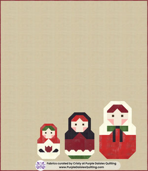 Nesting Dolls Expansion quilt pattern by Pen + Paper Patterns quilt kit with PURE Solids by Art Gallery Fabrics