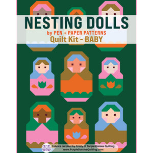 Nesting Dolls quilt pattern by Pen + Paper Patterns quilt kit with PURE Solids by Art Gallery Fabrics