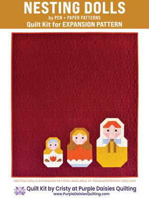 Nesting Dolls Expansion quilt pattern by Pen + Paper Patterns quilt kit with PURE Solids by Art Gallery Fabrics