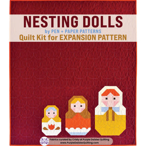 Nesting Dolls Expansion quilt pattern by Pen + Paper Patterns quilt kit with PURE Solids by Art Gallery Fabrics