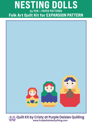 Nesting Dolls Expansion quilt pattern by Pen + Paper Patterns quilt kit with PURE Solids by Art Gallery Fabrics