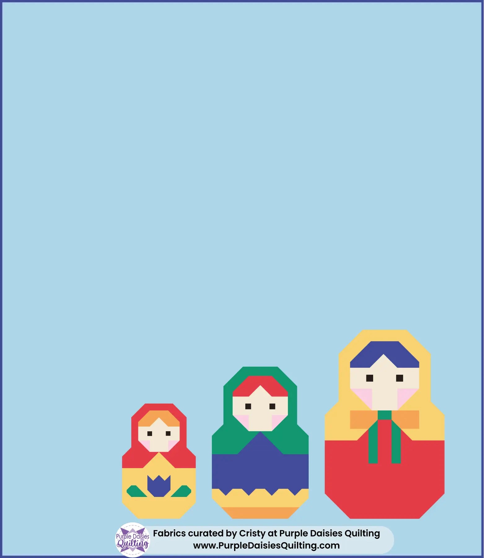 Nesting Dolls Expansion quilt pattern by Pen + Paper Patterns quilt kit with PURE Solids by Art Gallery Fabrics