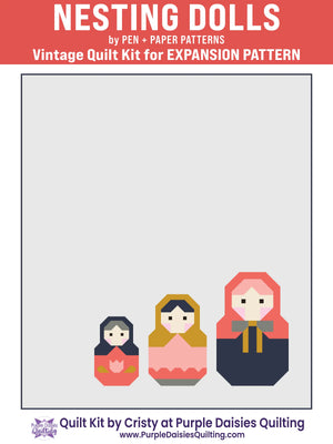 Nesting Dolls Expansion quilt pattern by Pen + Paper Patterns quilt kit with PURE Solids by Art Gallery Fabrics