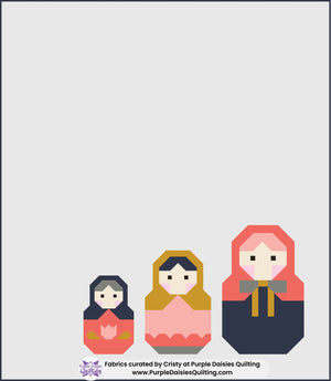 Nesting Dolls Expansion quilt pattern by Pen + Paper Patterns quilt kit with PURE Solids by Art Gallery Fabrics