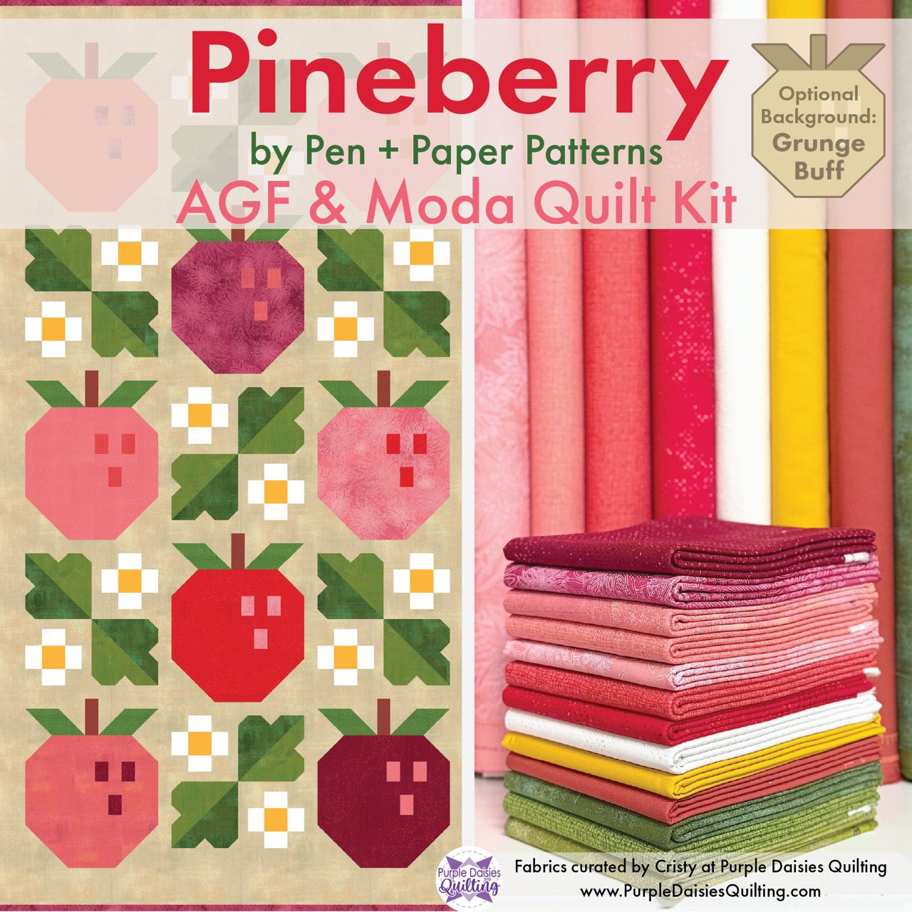 Pineberry by Pen + Paper Patterns with quilt kit fabrics from Moda and Art Gallery Fabrics