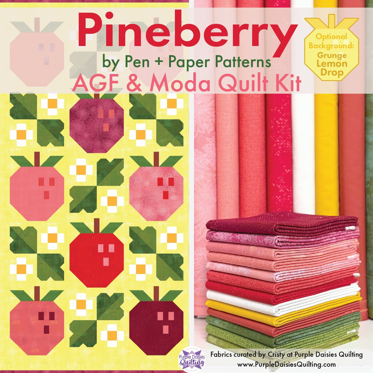 Pineberry by Pen + Paper Patterns with quilt kit fabrics from Moda and Art Gallery Fabrics