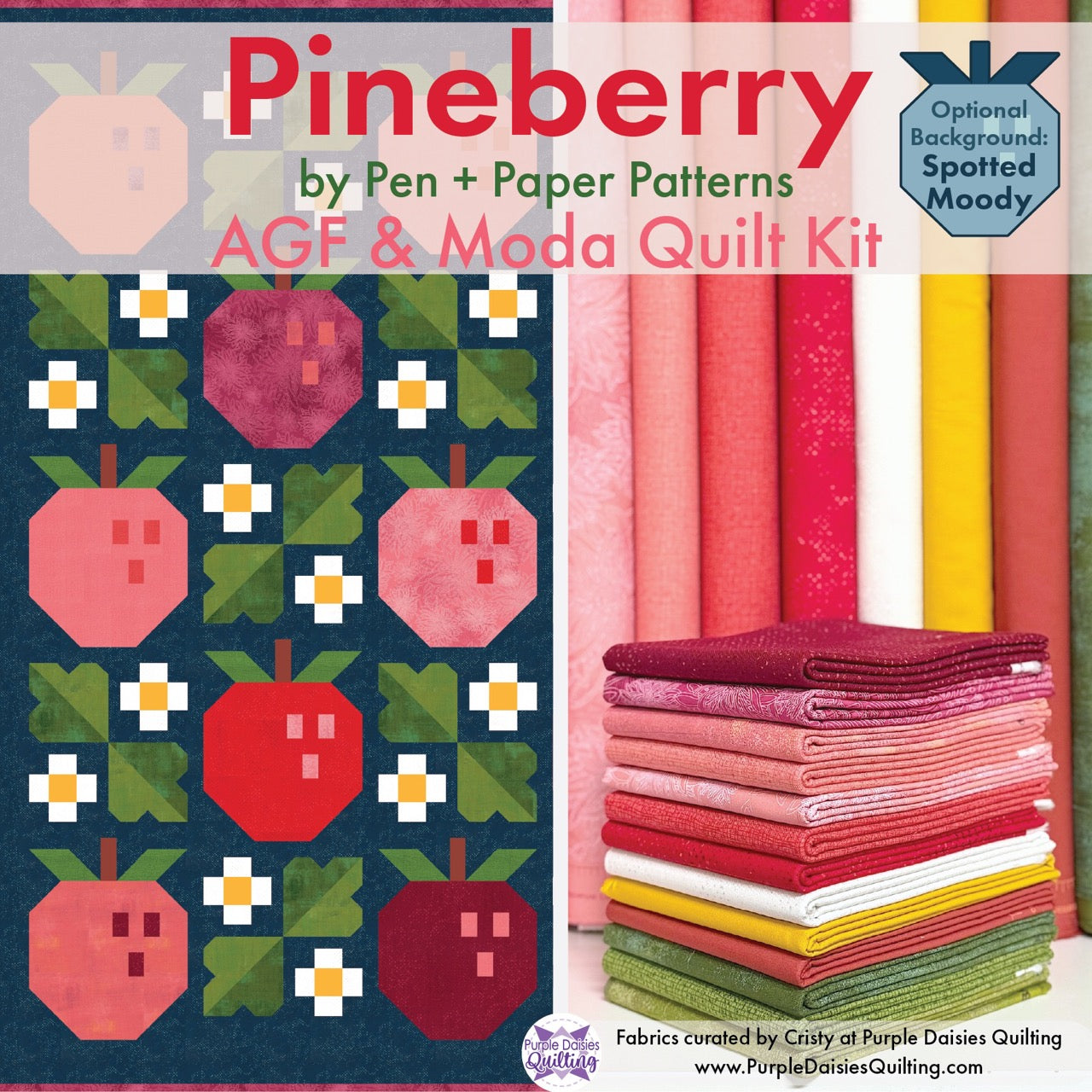 Pineberry by Pen + Paper Patterns with quilt kit fabrics from Moda and Art Gallery Fabrics