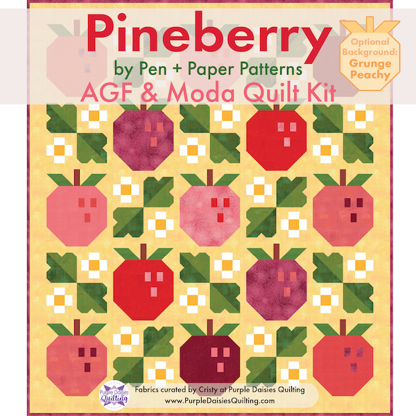 Pineberry by Pen + Paper Patterns with quilt kit fabrics from Moda and Art Gallery Fabrics
