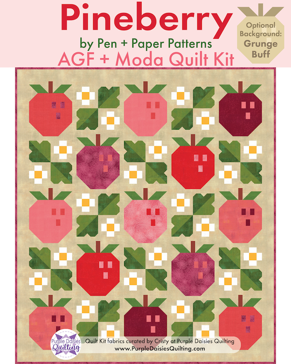 Pineberry by Pen + Paper Patterns with quilt kit fabrics from Moda and Art Gallery Fabrics