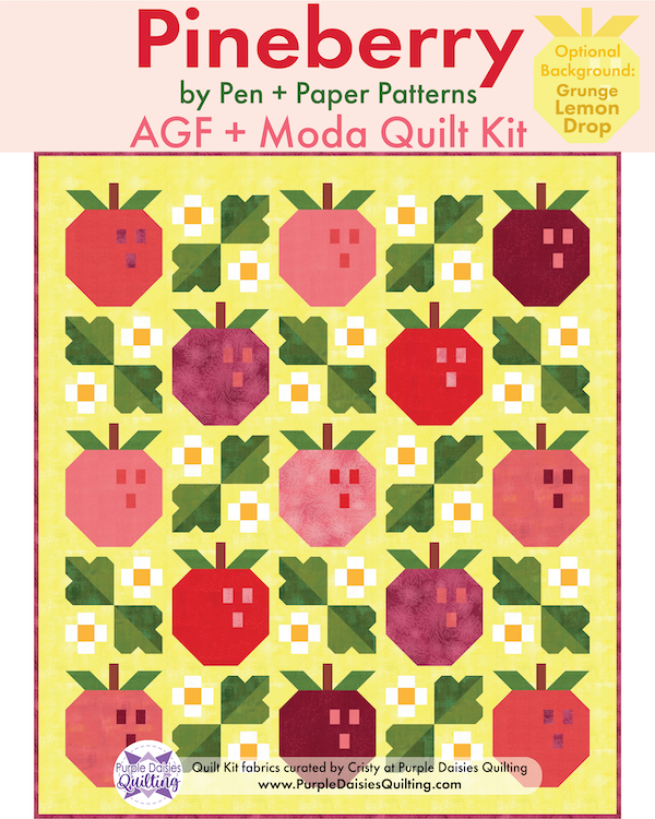 Pineberry by Pen + Paper Patterns with quilt kit fabrics from Moda and Art Gallery Fabrics