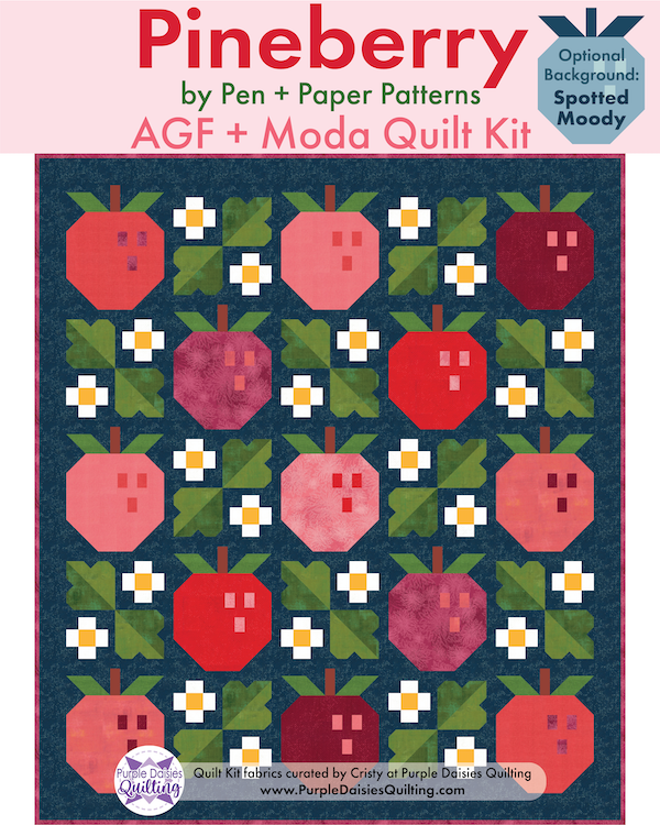 Pineberry by Pen + Paper Patterns with quilt kit fabrics from Moda and Art Gallery Fabrics