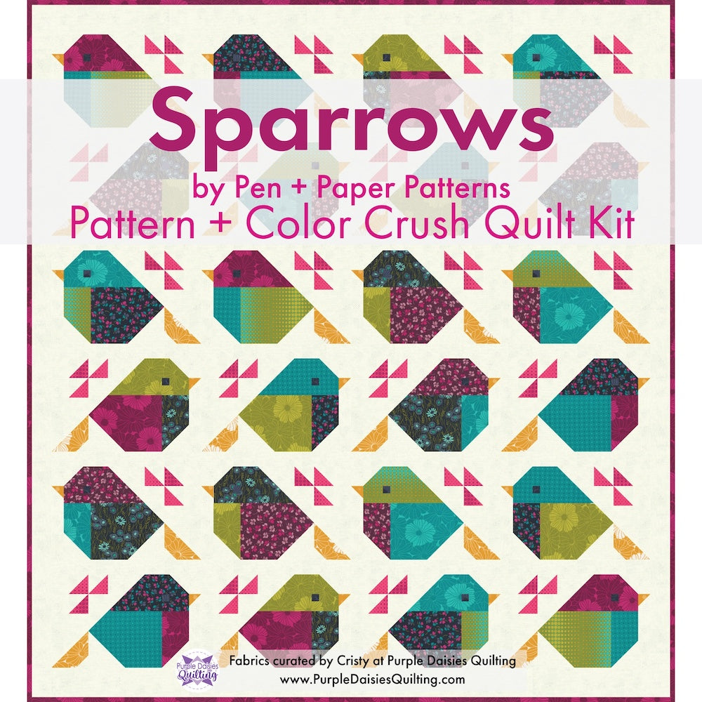 Sparrows Quilt by Pen + Paper Patterns with Color Crush fabrics by V and Co.