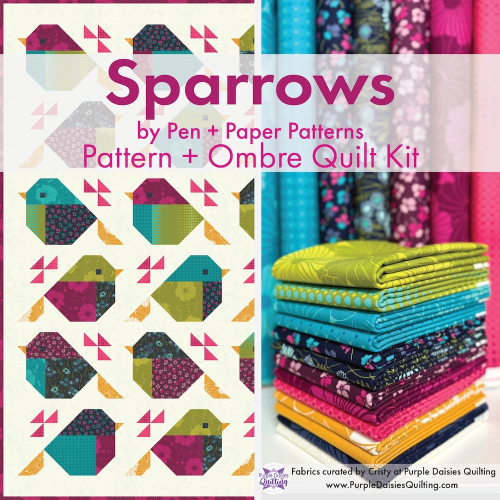 Sparrows Quilt by Pen + Paper Patterns with Color Crush fabrics by V and Co.