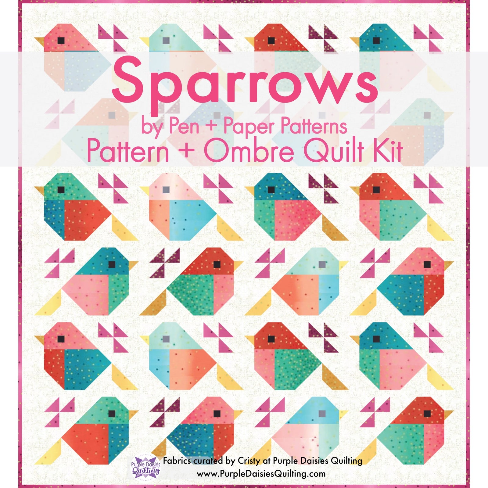 Sparrows • Springtime Quilt Kit • by Pen + Paper Patterns