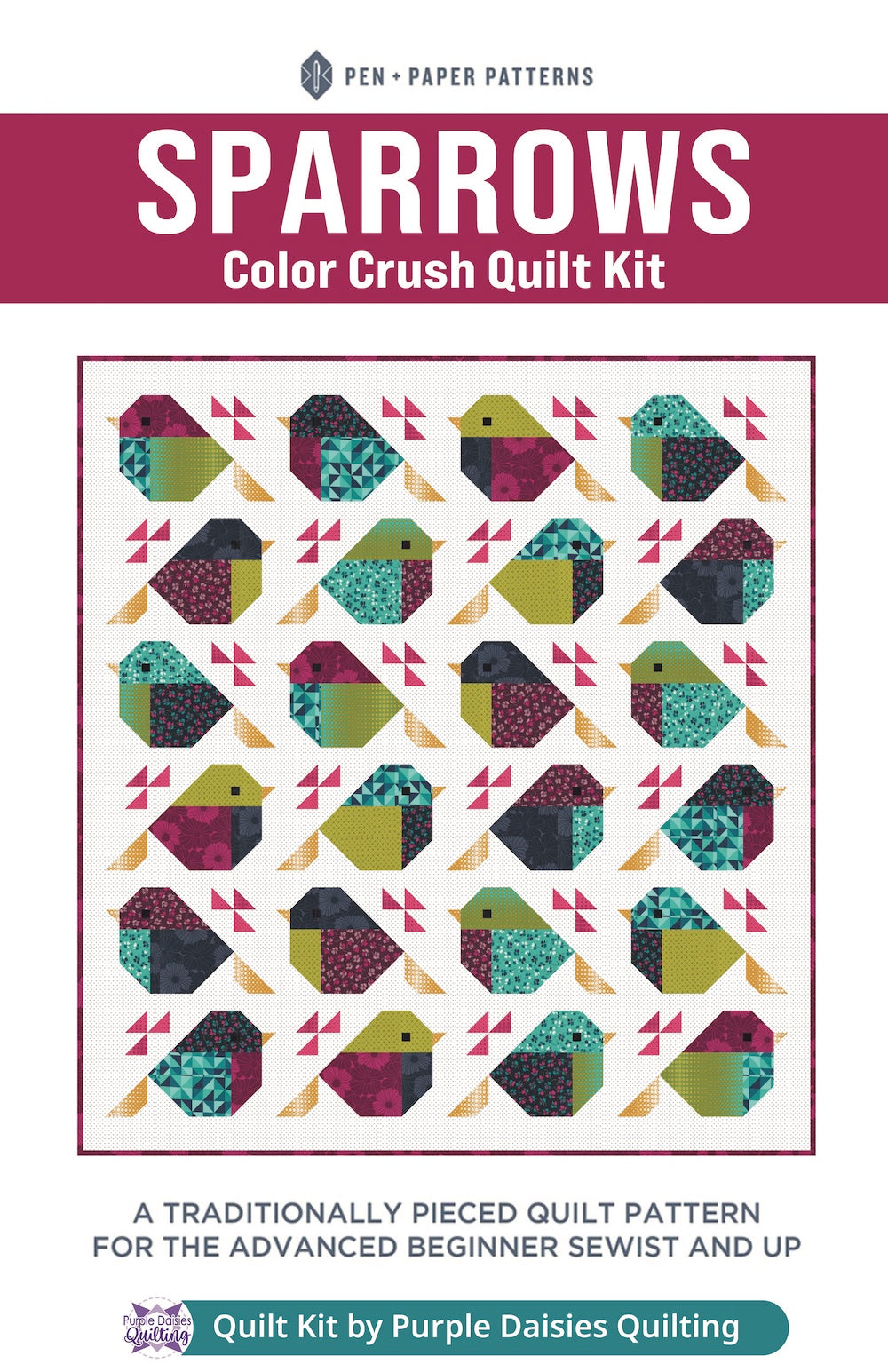 Sparrows • Color Crush Quilt Kit • by Pen + Paper Patterns - Purple ...