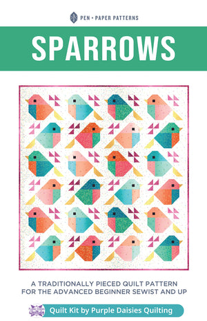 Sparrows Quilt by Pen + Paper Patterns with V and Co. Ombre quilt kit fabric