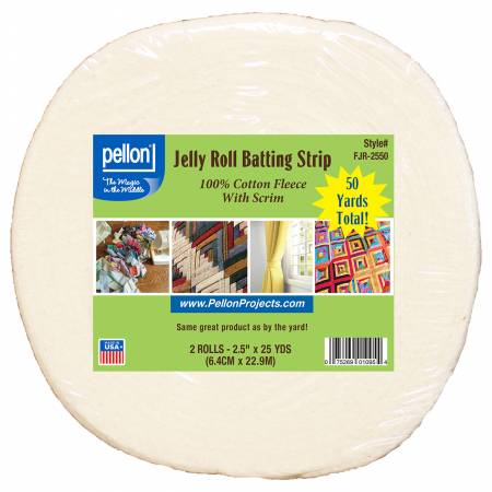 Jelly Roll Rug Precut Batting Roll - 2 1/2” x 25 yds