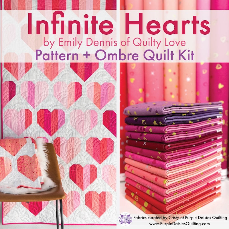 Infinite Hearts by Quilty Love fabric quilt kit