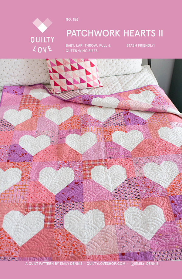 Patchwork Hearts II by Quilty Love - Purple Daisies Quilting