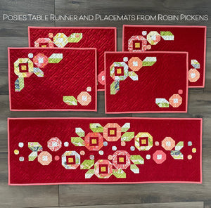 Posies Table Runner & Placemats by Robin Pickens