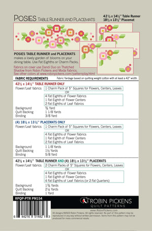 Posies Table Runner & Placemats by Robin Pickens