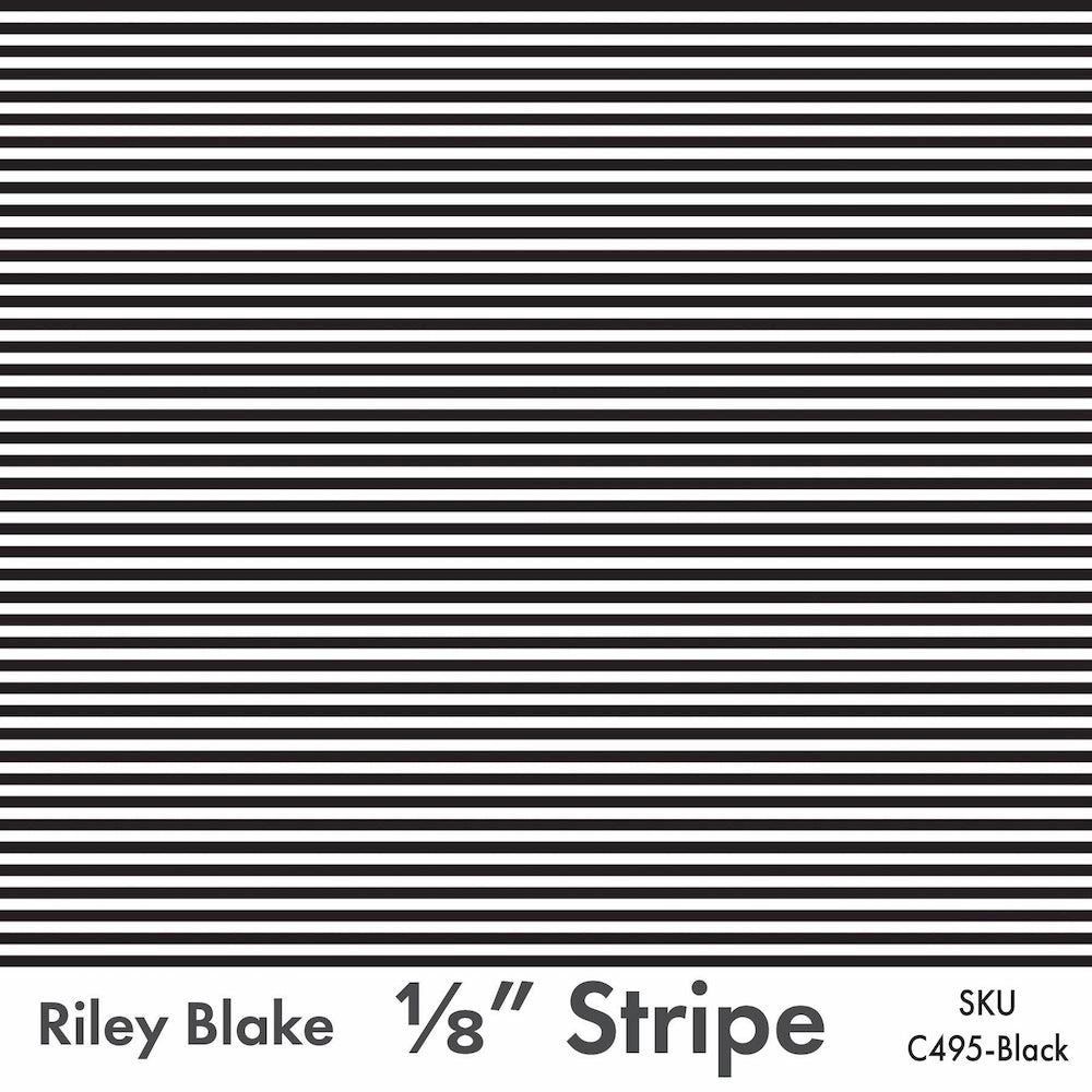 Riley Blake • Black 1/8" Stripe • C495R-BLACK