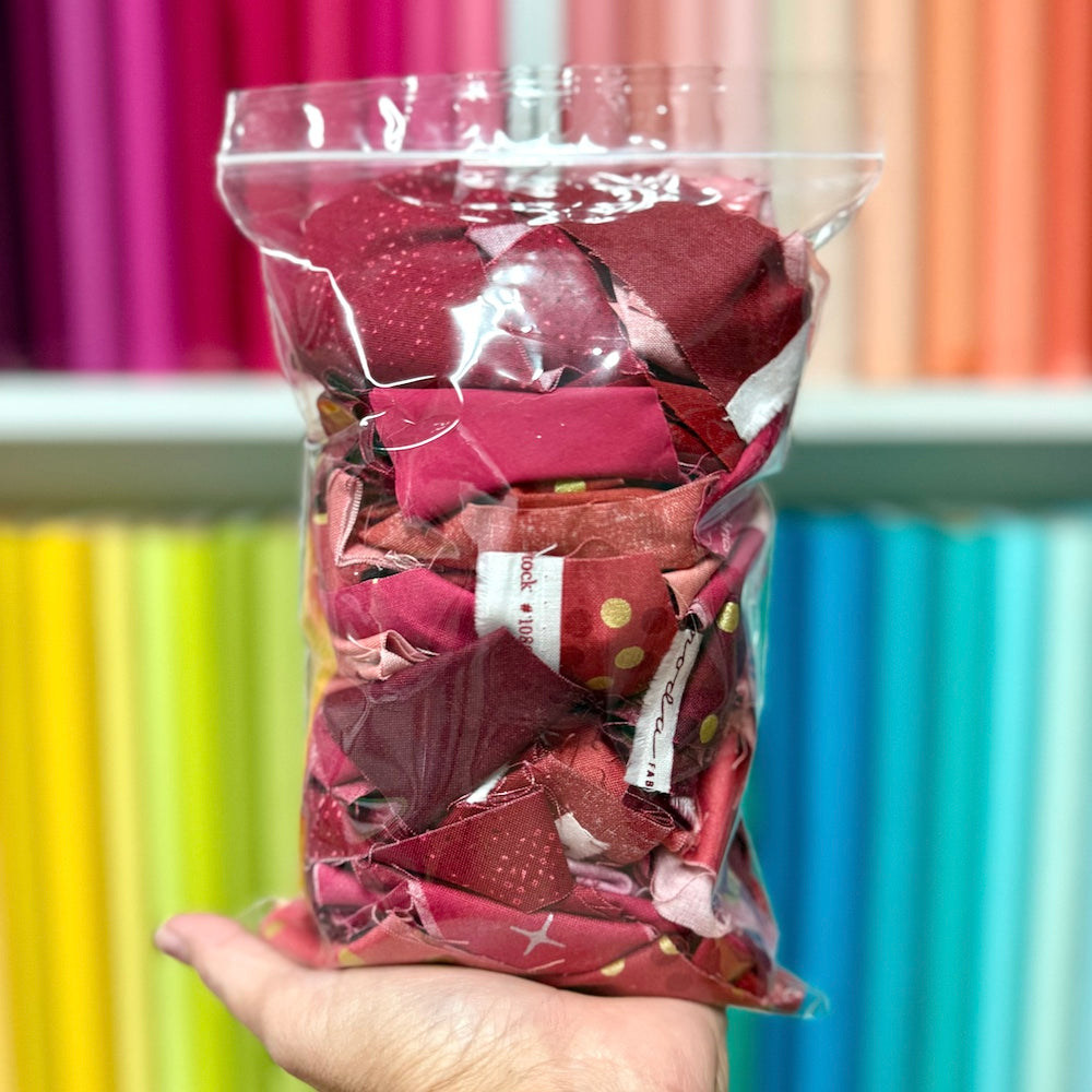 Burgundy Fabric Scrap Bag