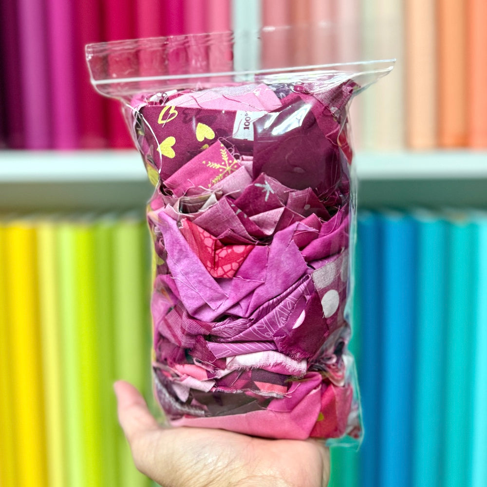 Magenta Fabric Scrap Bag