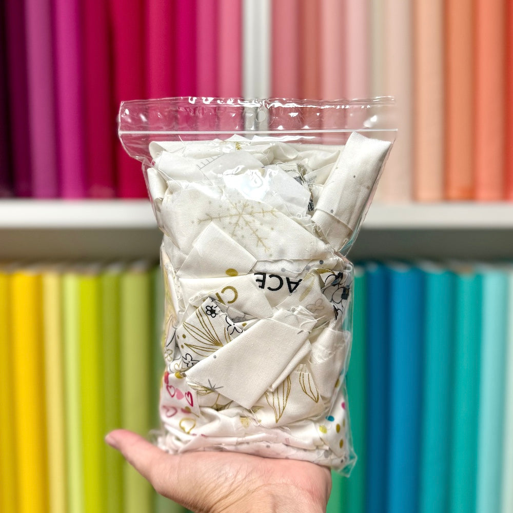 White Fabric Scrap Bag 