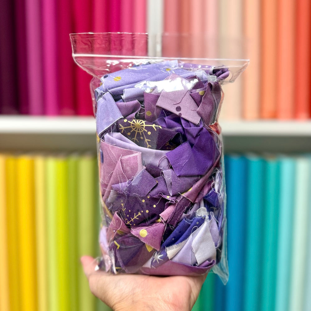 Purple Fabric Scrap Bag