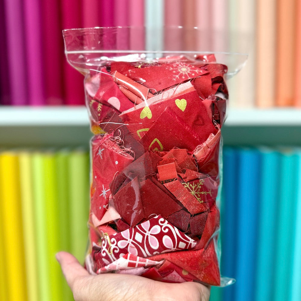 Red Fabric Scrap Bag