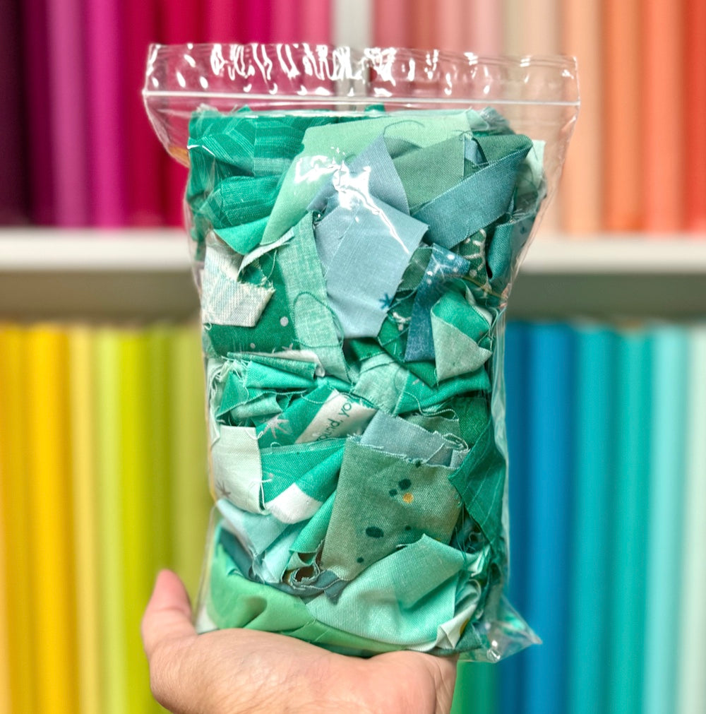 Teal Fabric Scrap Bag