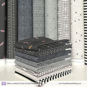 Spooky Night fabric bundle with Halloween and Fall themed fabrics from Moda, Art Gallery Fabrics, Riley Blake, and Dear Stella