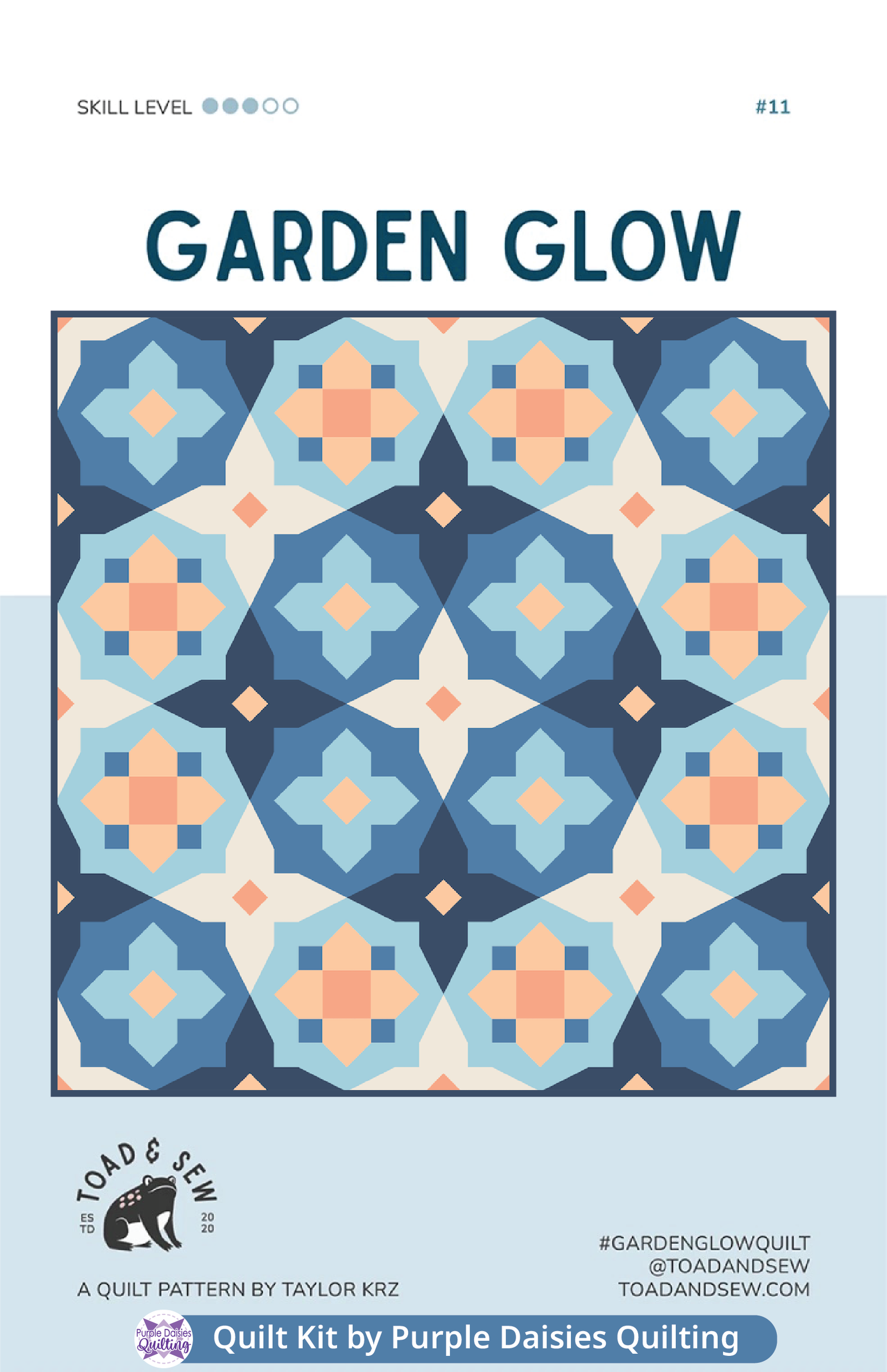 Garden Glow by Toad & Sew + PURE Solids Quilt Kit