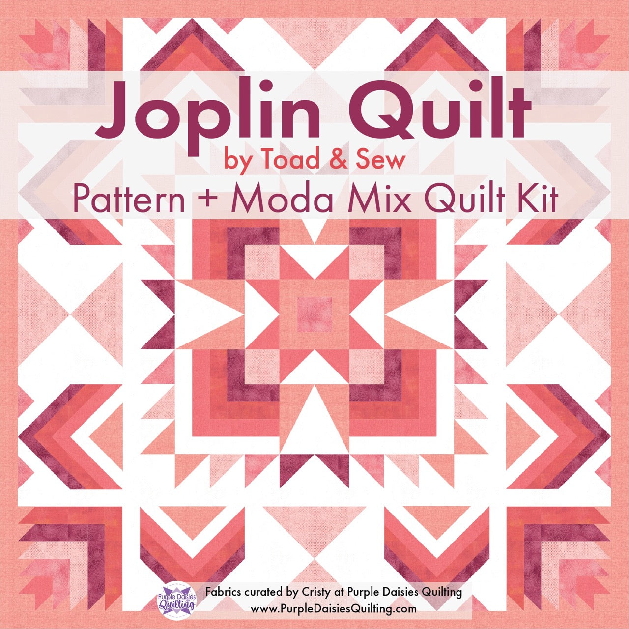 Joplin by Toad & Sew + Coral Pink Quilt Kit