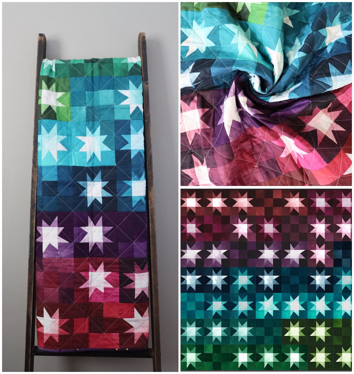 Ombre Mystic Stars quilt pattern by V and Co. 
