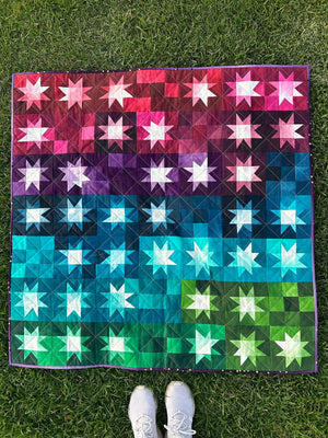 Ombre Mystic Stars quilt pattern by V and Co. 