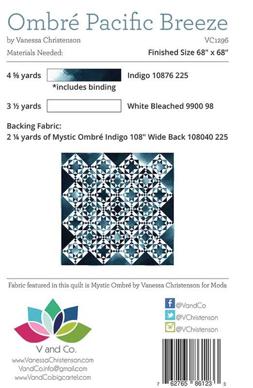 Ombre Pacific Breeze quilt pattern by V and Co. 