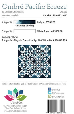 Ombre Pacific Breeze quilt pattern by V and Co. fabric requirements