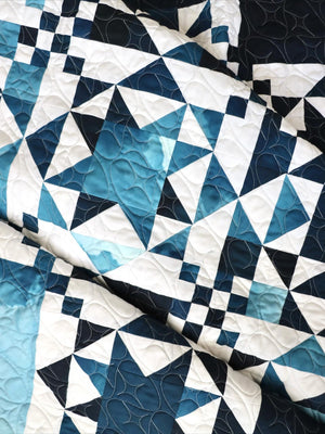 Ombre Pacific Breeze quilt pattern by V and Co. quilt with quilting