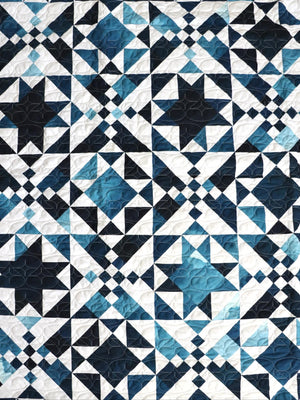 Ombre Pacific Breeze quilt pattern by V and Co. quilt with quilting