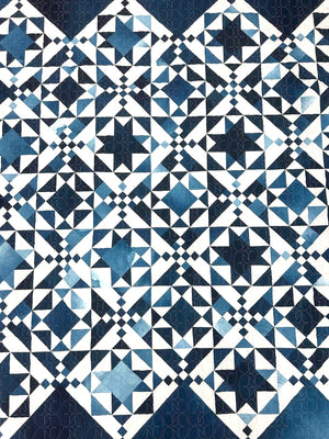 Ombre Pacific Breeze quilt pattern by V and Co. quilt with quilting